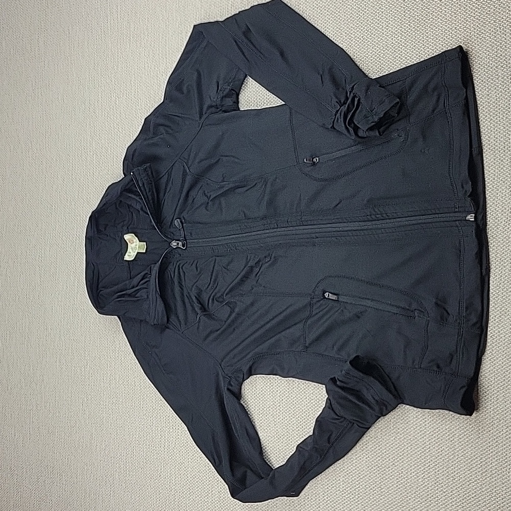 Tangerine Zip Up Black Jacket, Women's Size‎ Small